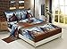 HIG 3D Bed Sheet Set - 4 Piece 3D Running Texas Wild Horse Printed Sheet Set King Size (D06) - Soft, Breathable - Includes 1 Flat Sheet,1 Fitted Sheet,2 Shams