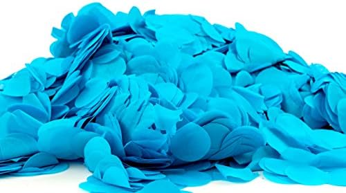 BLUE Biodegradable Paper Confetti Round Circle Confetti 7 Ounce (200g, Blue) Confetti Kings