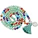 SUNYIK 7 Chakra Stone 108 Green Aventurine Wrist Mala Bracelet,Tibetan Buddhist Prayer Bead with Tassel