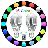 TENLION E26 RGB LED Light Bulbs, 60 Watt Equivalent 16 Color Changing 10W Led Light Bulb with Remote,Dimmable | 2-Pack