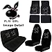 LA Auto Gear Play Girl Bunny Gem Crystal Studded Rhinestone Bling Car Truck SUV Floor Mats Bucket & Bench Seat Covers - Combo Kit Gift Set - 8PC