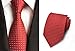 MENDENG Red Woven Jacquard Silk Men's Suits Ties Necktie