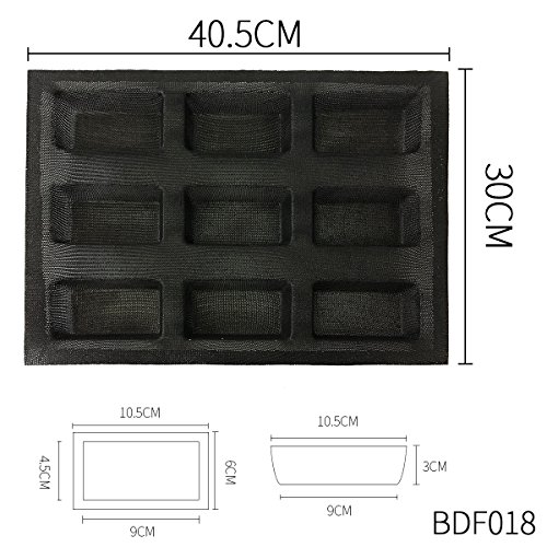 Bluedrop Silicone Bread Forms Rectangle Molds Non Stick Perforated Bakery Tray