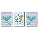 Big Dot of Happiness Let's Be Mermaids - Baby Girl Nursery Wall Art, Kids Room Decor and Home Decorations - Gift Ideas - 7.5” x 10” - Set of 3 Prints