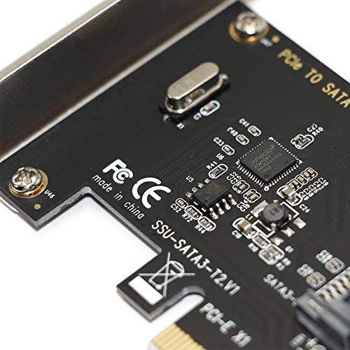 Per PCI Express SATA 3.0 Controller Card 2 Port PCIe to SATA III 6GB/s Internal Adapter Converter for Desktop PC,PCI-E to SATA 3.0 Disk Array Card Hard Drive Expansion Card