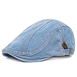 WETOO Denim Flat Cap Gatsby Newsboy Ivy Irish Hats Hunting Cabbie Driving Cap