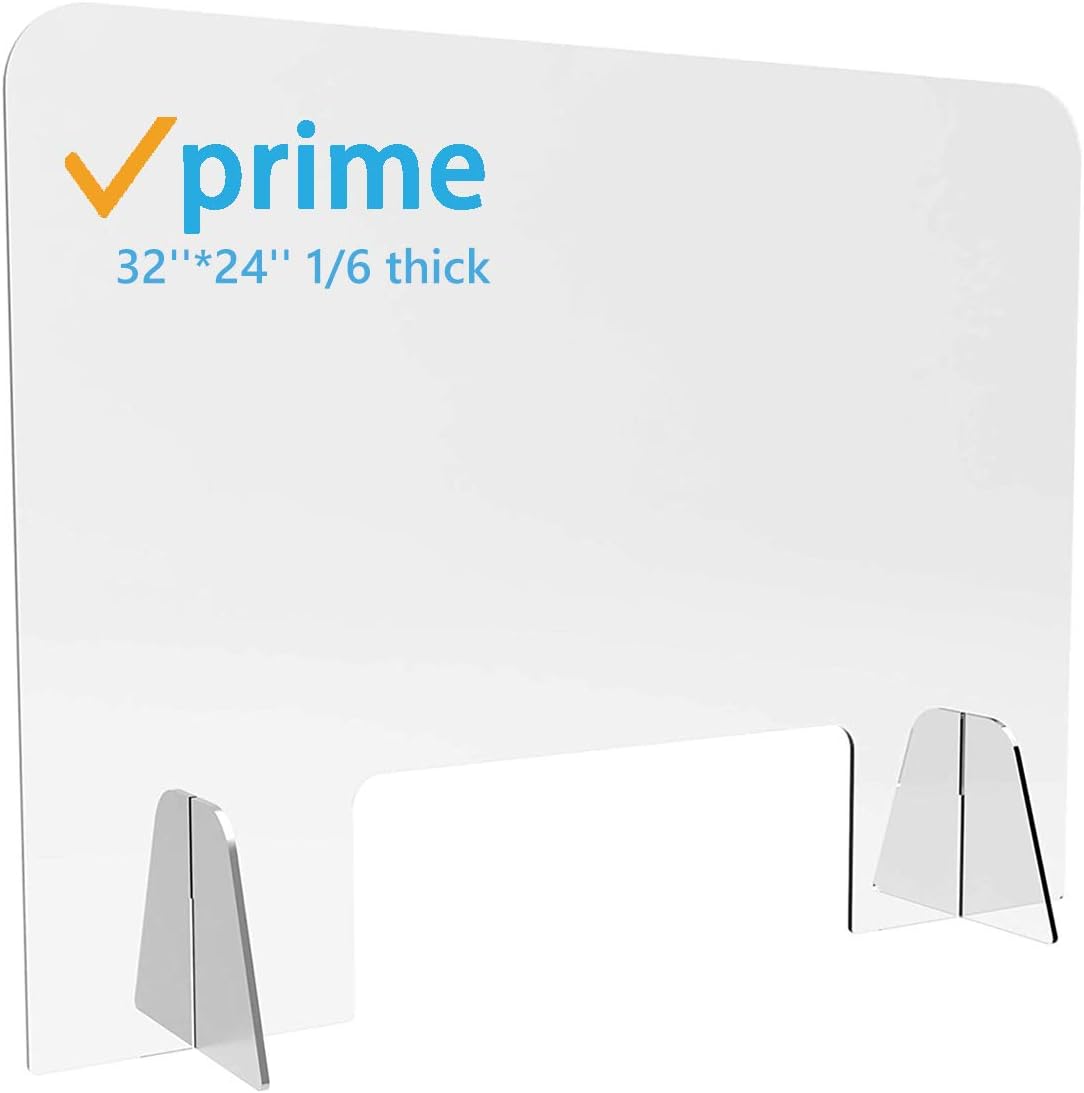 Sneeze Guard Shield for Counter- 32" 24" Plexiglass Acrylic Sheet Against Sneezing and Coughing, Shields for Gem Protection Suitable for Offices and Stores Reception Table Desk: Kitchen & Dining