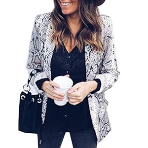 Traje de Trabajo de Negocios Atractivo con Manga Larga de Piel de Serpiente para Mujer Escudo Outwear