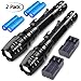 2 Pack Brightest LED Tactical Military Flashlights, MOCCO Professional 20000 Super Bright Lumen Rechargeable T6 Zoomable 5 Modes LED Flashlight Torch with Battery, Charger for Camping, Emergency
