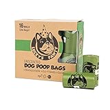 Lucky's Pawty - 240 Biodegradable Poop Bags / Dog Waste Bags, 16 Rolls, Unscented, Eco-Friendly, Premium Thickness & Leak Proof, Easy Detach & Open