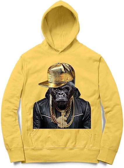 Amazon Fox Republic ラッパー ヒップホップ ゴリラ メンズ フード パーカー スウェット トレーナー オリジナルプリント 通販