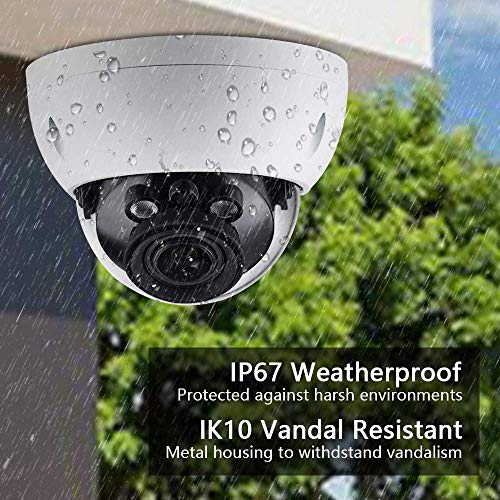4MP Varifocal Poe IP Security Camera IPC-HDBW4433R-ZS 2.7mm~13.5mm Lens Motorized 5X Optical Zoom Outdoor Indoor Video Surveillance Camera Dome with 50m IR Night Vision,H.265,IK10,ONVIF,IP67