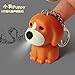 Keychain with LED Flashlight and Sound Effects 3D Cute Cartoon Key Holder For Children Designer Key Ring Small Animal Puppy Key Ring (Coffee)
