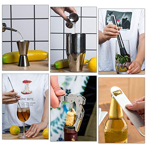 X-cosrack Cocktail Shaker Set, Cocktailshaker Bar Set aus Edelstahl, 18 Teile mit Rutante Ausgang, Bartending Preminu… – Bild 4
