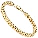 FIBO STEEL 6-8 mm Wide Curb Chain Bracelet for Men Women Stainless Steel High Polished,8.5-9.1