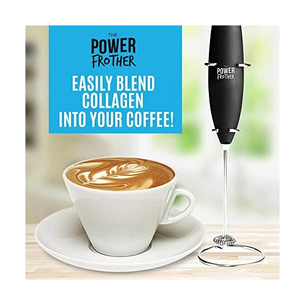 Milk Frother Black Power Frother Ultra Durable Electric Handheld Battery Operated for