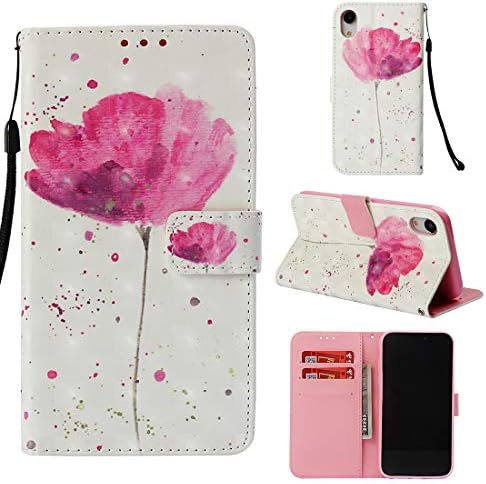 iPhone XR Case, Lyzwn 3D Premium PU Leather Flip Wallet Case with Card Holder Magnetic Closure and Stand Feature for iPhone XR Cover