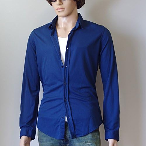 Amazon Zara ザラ メンズ カジュアルシャツ 長袖 スリムフィット ネイビー L シャツ 通販