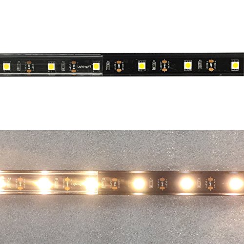 LightingWill Clear LED Aluminum Channel U Shape 3.3Ft/1M 5 Pack Anodized Black Extrusion for <12mm 5050 3528 LED Flex/Hard Strip Lights with Covers, End Caps, and Mounting Clips TP-U02B5 - Thumbnail 4