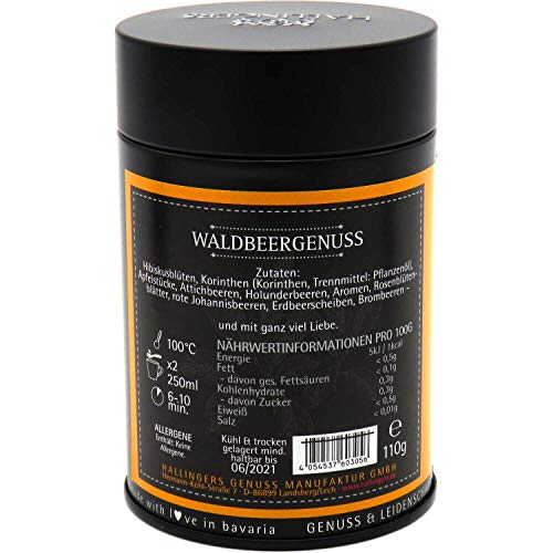 Hallingers Waldbeergenuss - Loser Früchte-Tee mit Brombeere, Holunder & Erdbere (Dose) - Geschenkideen Weihnachten & Geschenke Adventskalender | Geburtstag Glückwunsch Genesung Danke Freundschaft – Bild 4