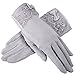 Women Driving Sunscreen Slip Gloves Cotton Gloves Breathable Lace Bow (One size, Grey)