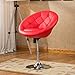 Roundhill Furniture Noas Contemporary Round Tufted Back Swivel Height Adjustable Accent Chair, Red