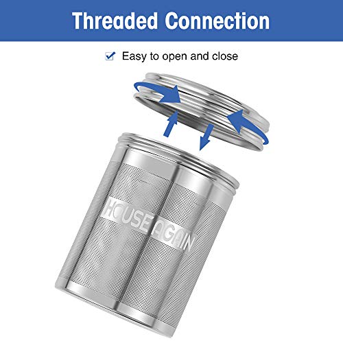 House Again Large Tea Ball Infuser & Cooking Infuser - Extra Fine Mesh Tea Strainer Screw Top 18/8 Stainless Steel with Extended Chain Hook to Brew Loose Leaf Tea, Spices & Seasonings, for Multi Cups - Thumbnail 3