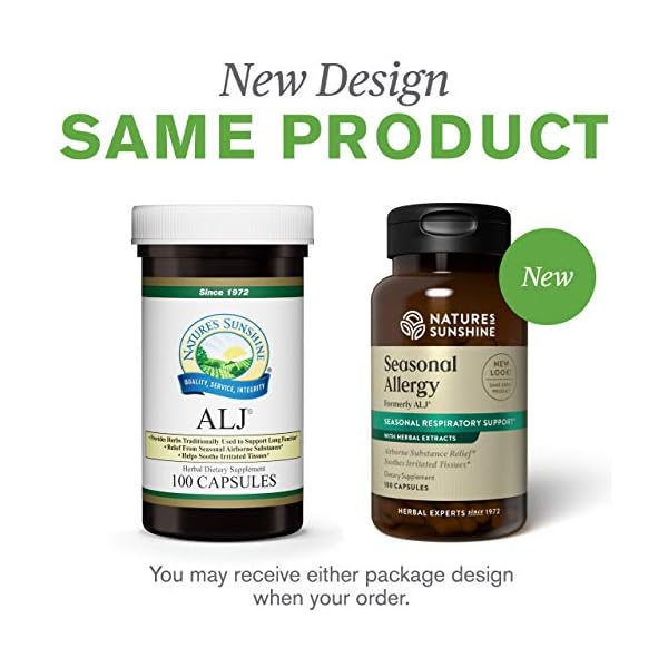 Nature’s Sunshine Seasonal Allergy, 100 Capsules Herbal Respiratory