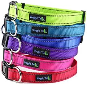 Waggin Tails Classic Reflective Dog Collar (Large, Neon Green)