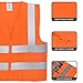 Neiko 53966A High Visibility Safety Vest with 2 Pockets, ANSI/ISEA Standard | Color Neon Orange | Size M