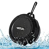 Portable Outdoor and Shower Speaker - Skiva AudioFlow Splashproof Water-resistant Loud (5W) Bluetooth Wireless Speaker (High Fidelity Sound, Built-in Microphone) for iPhone, Samsung, HTC [Model:SP105]