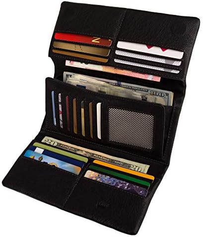 Long Mens Wallet Soft Genuine Leather Large Capacity Card Holder Zipper Pocket