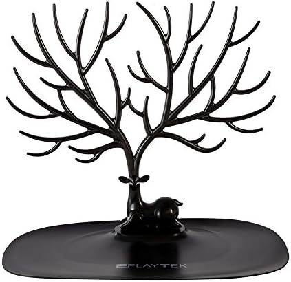 EplayTek Jewelry Display Tower, Bracelet Holder Jewelry Rack Necklace Rack for Home Use ABS Material Deer Tree (Black)
