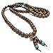 Jovivi 8mm Mala Bead Natural Wood 108 Prayer Beads Meditation Link Wrist Wrap Bracelets Necklace Elastic