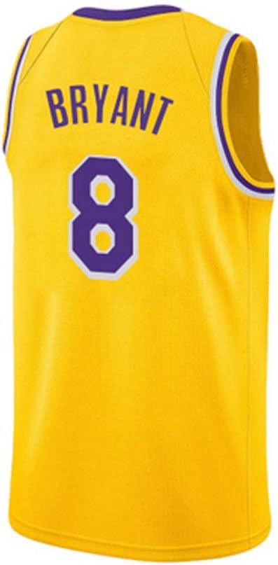 Kobe Bryant NO.8 Los Angeles Lakers New Season Jersey Version Double Fight Couple Basketball Uniform City Ball Suit Training Vest,Yellow,S