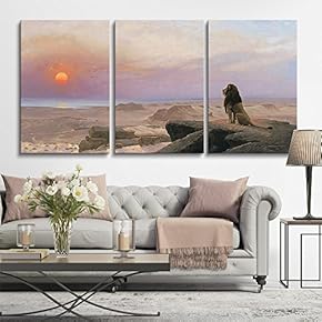 3 Panel World Famous Painting Reproduction on Canvas Wall Art - The Two Majesties 1883 by G茅r么me - Modern Home Art Ready to Hang - 16"x24" x 3 Panels