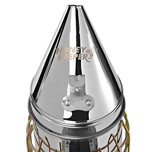 Honey Keeper Bee Hive Smoker Stainless Steel with Heat Shield Beekeeping Equipment