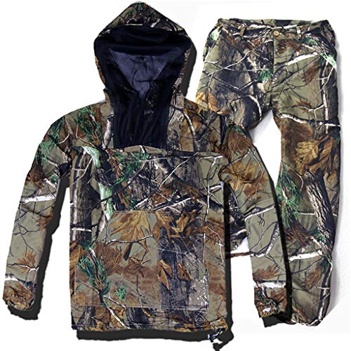 ALLIWEI Dünner Tarnanzug des Sommers, bionischer Jagdanzug passt Stoff atmungsaktiver Moskito-Fischen-Jagdfeld…