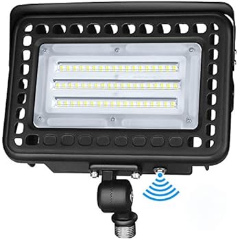 LED Flood Light 60W with 180°Adjustable Knuckle Mount Photocell Dusk to Dawn Outdoor LED Lighting Daylight White 5000K 7800lm 300W MH Equal Waterproof IP65 UL&DLC Listed for Garden Yard, Playground