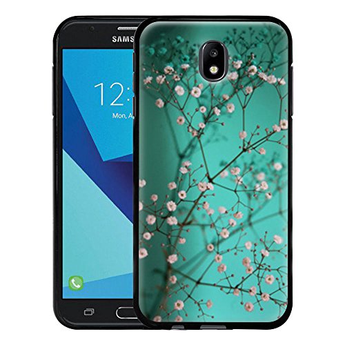 Galaxy J7 Pro (2017) Case, Linkertech Slim Air Armor Thin Fit Silicone Gel Soft TPU Bumper Durable Flex and Easy Grip Protective Case for Samsung Galaxy J7 Pro International Version (Plum Blossom)