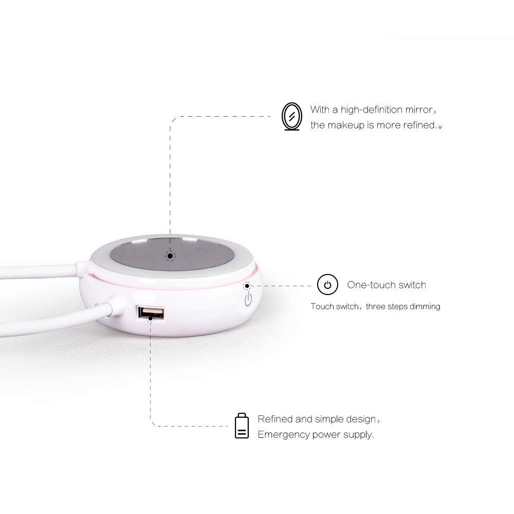 STARPIE Portable Double-Sided Lighted Makeup Mirror - 2.8inch Lighted Vanity Mirror with Lamp and Power Bank - Adjustable Rotation（3 Steps Dimming)