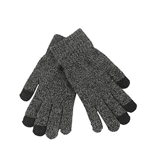 Crytech Women Men Knitted Winter Warm Phone Screen Touch Full Finger Mittens Thermal Thick Knitting Hand Warmer Screentouch Gloves for Texting Typing in Cold Weather (Dark Gray)
