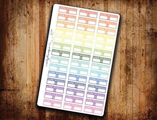 Work Planner Sticker Work Schedule Die Cut Rainbow Work Hours Die Cut Removable and Repositionable Vinyl Stickers For A5 Planners Filofax Kikki K and More