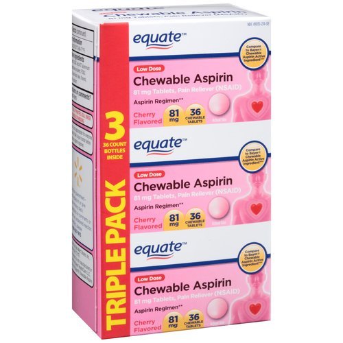 Buy Equate Aspirin 81 mg, Adult Low Dose, Cherry Flavor, 108 Chewable
