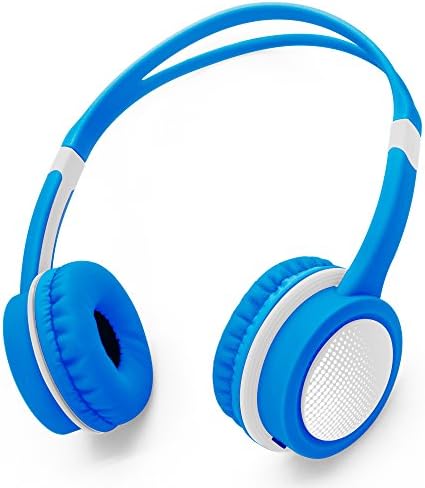 Wired Headphone for Kids, Volume Limited Protecting and Adjustable headphones with comfortable earmuffs for PC Tablet iPad iPhone Samsung Cell Phone-BLUE
