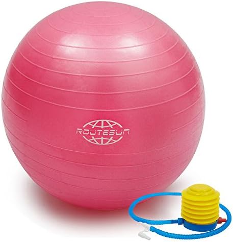 Gym Quality Yoga Fitness Balance Swiss Ball with easy to use Foot Pump More Colors and Sizes 55CM