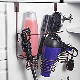 Home Basics Over the Cabinet Hairdryer Holder & Organizer in Bronze
