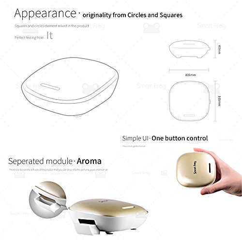 Smart Frog Car Air Purifier & Freshener Ionizer and HEPA Filter Car Diffusers Portable Mini Travel USB Air Cleaner Freshener /Remove Cigarette Smoke, Odor Smell, Bacteria
