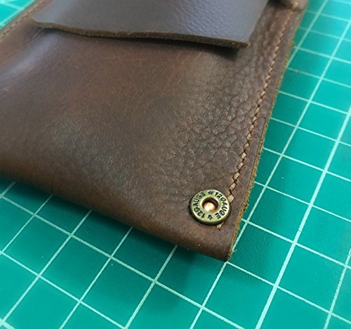 Leather Cigar Case Pouch | Kodiak | Handmade | Full-Grain Leather | Holds 3 Standard Cigars | Shotgun Shell-Style Rivets