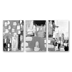 3 Panel Canvas Wall Art Black and White Abstract Pictures Home Wall Decorations for Bedroom Living Room Paintings Canvas Prints Framed - 16"x24" x 3 Panels